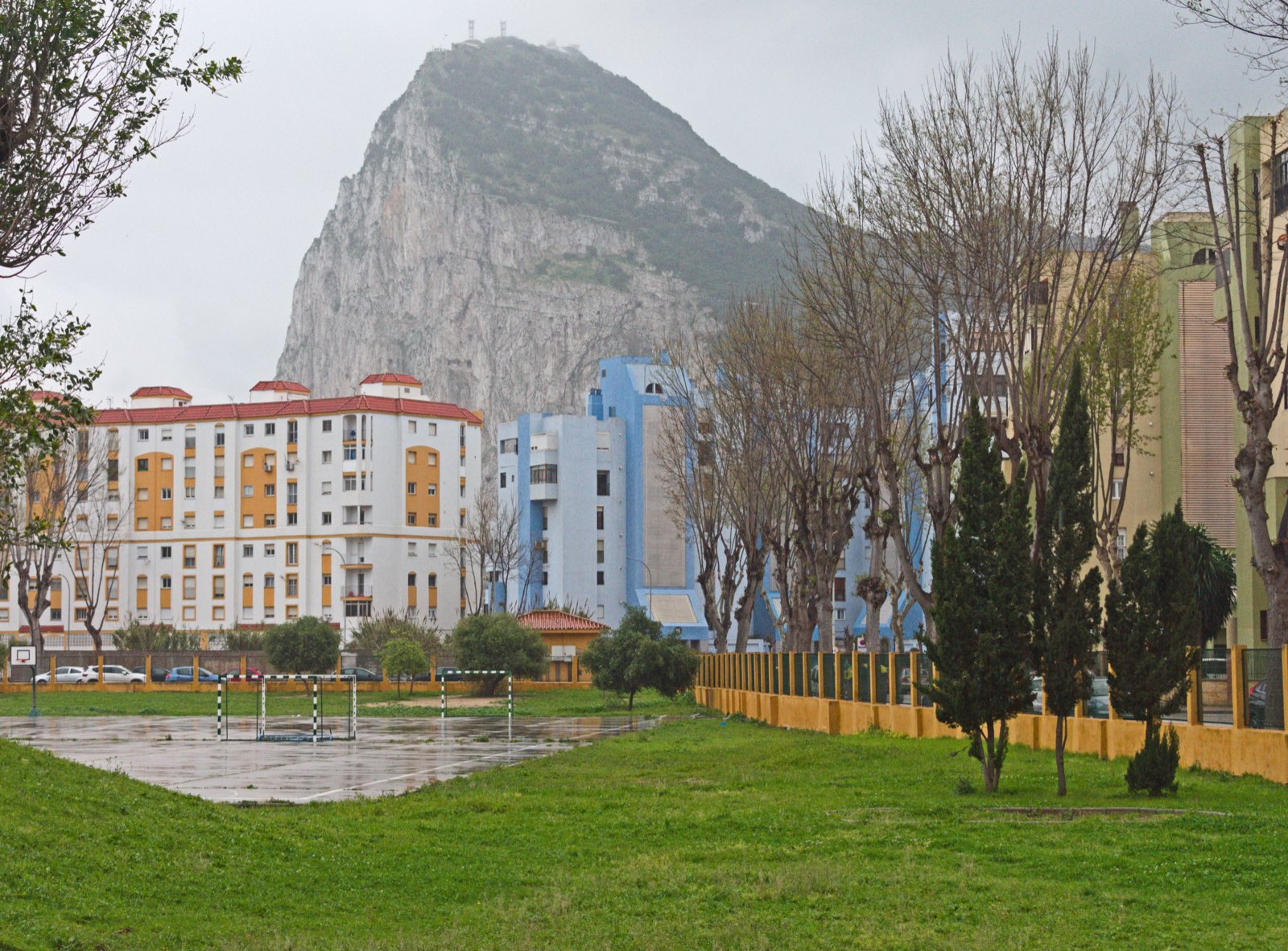 The Rock of Gibraltar, seen across the bay from La Línea