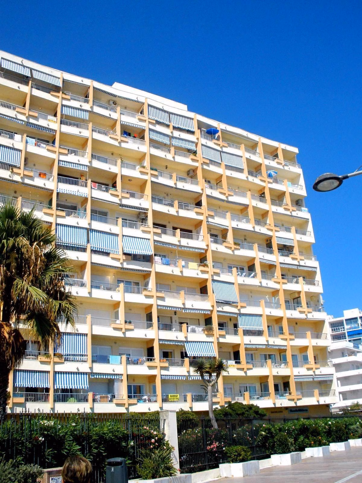 The Paseo Marítimo, Marbella's seafront promenade, in Juni